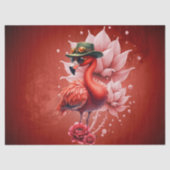 Steampunk Flamingo - Fantasy Digital Artwork Seidenpapier (Vorderseite)