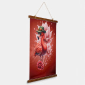 Steampunk Flamingo - Fantasy Digital Artwork Wandteppich Mit Holzrahmen (Gewinkelt)