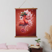 Steampunk Flamingo - Fantasy Digital Artwork Wandteppich Mit Holzrahmen (Schlafzimmer)