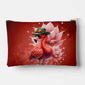 Steampunk Flamingo - Fantasy Digital Artwork Zubehörtasche (Rückseite)