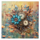 Steampunk Floral Decorative Fliese (Vorderseite)