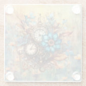 Steampunk Floral Decorative Glasuntersetzer (Rückseite)