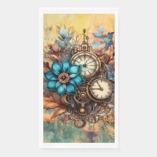 Steampunk Floral Decorative Serviette (Vorderseite)