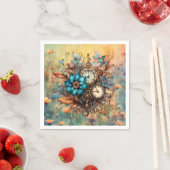 Steampunk Floral Decorative Serviette (Beispiel)