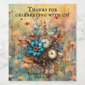 Steampunk Floral Decorative Weinetikett (Einzelnes Label)