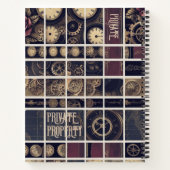 Steampunk Floral Gears Writing Journal Notizblock (Rückseite)