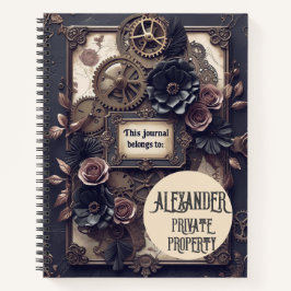 Steampunk Floral Gears Writing Journal Notizblock