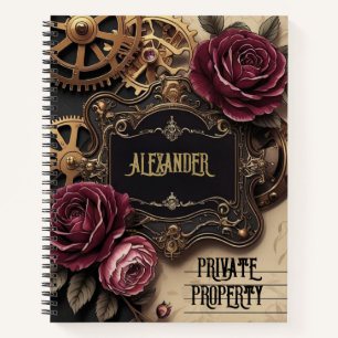 Steampunk Floral Gears Writing Journal Notizblock