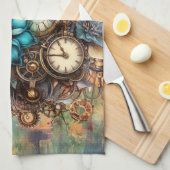 Steampunk Floral Geschirrtuch (Viertel Falte)