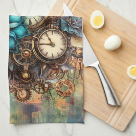 Steampunk Floral Geschirrtuch