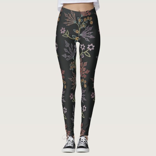 Steampunk Floral Lace Leggings (Vorderseite)