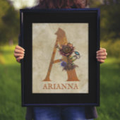 Steampunk Floral Letter A Poster