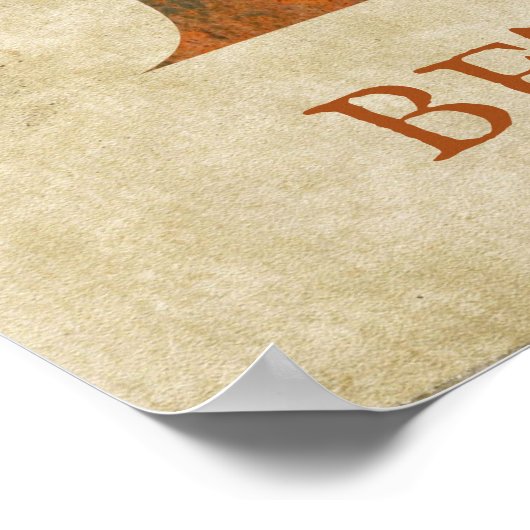 Steampunk Floral Letter B Poster (Ecke)