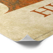 Steampunk Floral Letter H Poster (Ecke)