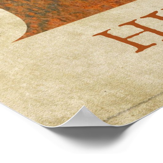 Steampunk Floral Letter H Poster (Ecke)