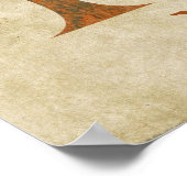 Steampunk Floral Letter N Poster (Ecke)