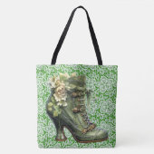 Steampunk Floral n' Lace Boot Large Shoulle Tasche (Vorderseite)