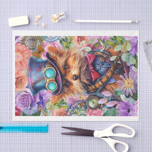 Steampunk Floral Pup Seidenpapier (Handwerk)