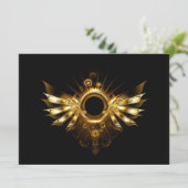 Steampunk-Flügel Save The Date (Stehend Vorderseite)