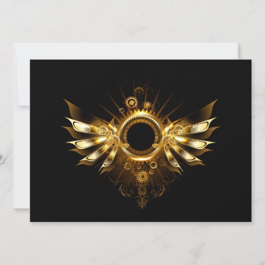 Steampunk-Flügel Save The Date (Vorderseite)