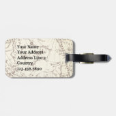 Steampunk Flying Boat auf Zodiac Map mit Initialen Gepäckanhänger (Rückseite horizontal)