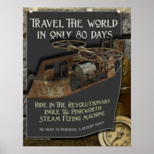 Steampunk-Flying Machine-Print Poster