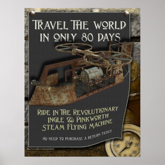 Steampunk-Flying Machine-Print Poster (Vorne)