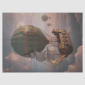 Steampunk Flying Ship Decoupage Seidenpapier (Vorderseite)