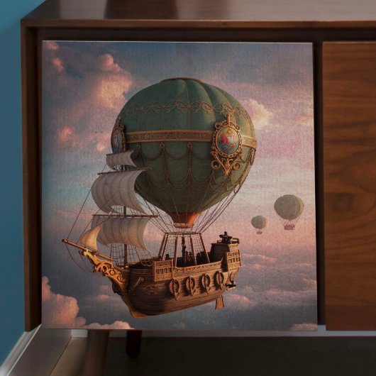 Steampunk Flying Ship Decoupage Seidenpapier