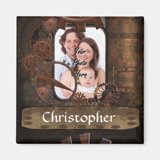 Steampunk-Foto Magnet (Vorne)