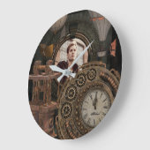 Steampunk-Foto-Rahmen für die industrielle Uhrenve Große Wanduhr (Winkel)
