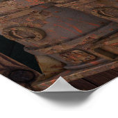 Steampunk-Foto-Rahmen für die industrielle Uhrenve Poster (Ecke)