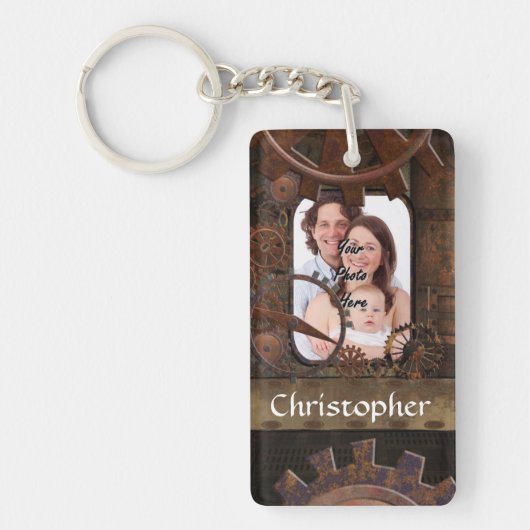 Steampunk-Foto Schlüsselanhänger (Vorderseite)