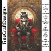 Steampunk Fox auf Throne AC1 Decoupage Seidenpapier
