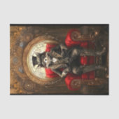 Steampunk Fox auf Throne AC1 Decoupage Seidenpapier (Vorderseite)