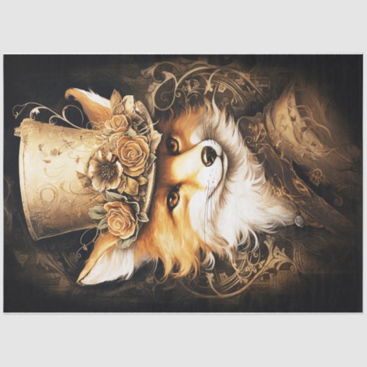 Steampunk Fox Head Seidenpapier (Vorderseite)