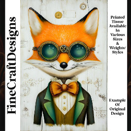 Steampunk Fox in Goggles Jacket Krawatte M3 Decoup Seidenpapier
