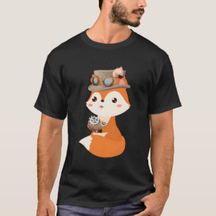 Steampunk Fox Science Fiction Steam Powered Critte T-Shirt