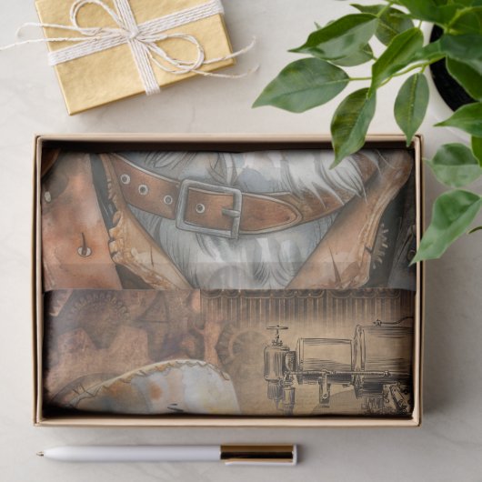 Steampunk Fox Seidenpapier (Geschenk)