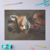 Steampunk Fox Wearing Goggles Decoupage Seidenpapier (Basteln)