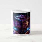 Steampunk Fractal Reflective Music Box Jumbo-Tasse (Vorderseite)