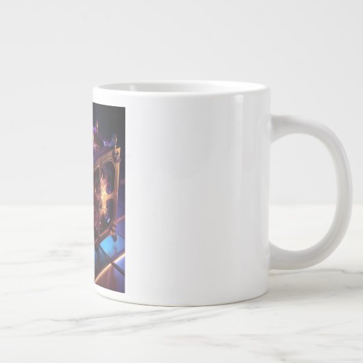 Steampunk Fractal Reflective Music Box Jumbo-Tasse (Rechts)