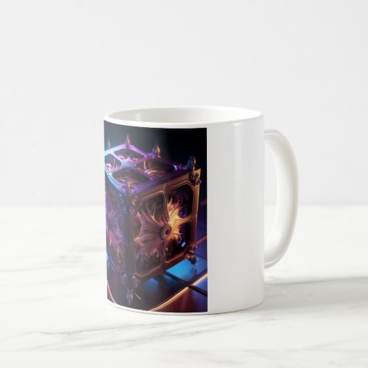 Steampunk Fractal Reflective Music Box Kaffeetasse (VorderseiteRechts)