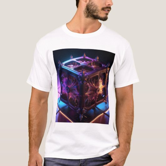 Steampunk Fractal Reflective Music Box T-Shirt (Vorderseite)