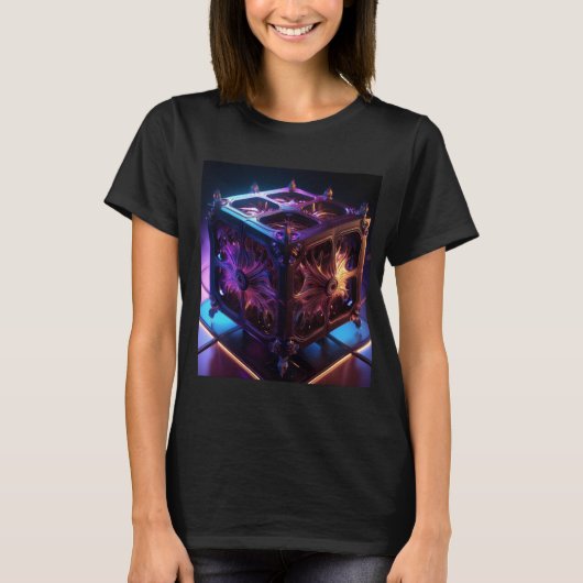 Steampunk Fractal Reflective Music Box T-Shirt (Vorderseite)