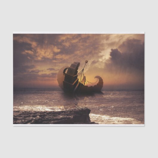 Steampunk Fractalscape, ein Schiff für alle Ziele Seidenpapier (Vorderseite)