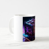 Steampunk-Fraktal-Reflexions-Musikbox Kaffeetasse (Vorderseite Links)