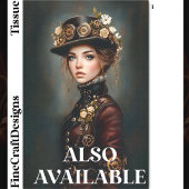 Steampunk Frau + Blume Portrait CJ4 Decoupage Seidenpapier