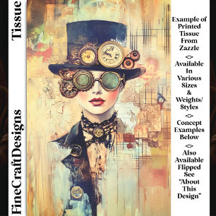 Steampunk Frau Collage Portrait DJ9LF Decoupage Seidenpapier