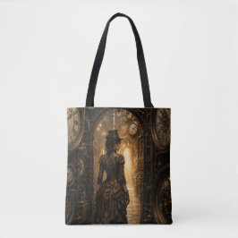 Steampunk-Frau Passage durch die Zeit Tasche